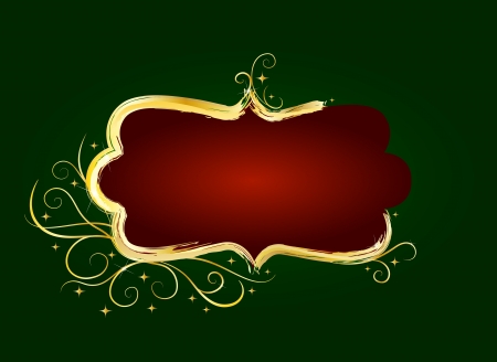 Golden Christmas vintage card のイラスト素材
