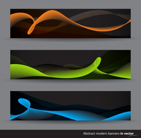 Abstract modern horizonal banners with smoky effectのイラスト素材
