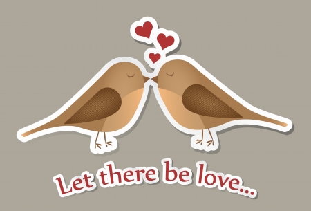 Two birds in love in vectorのイラスト素材