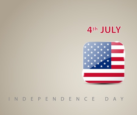 Independence day card with square glossy flagのイラスト素材