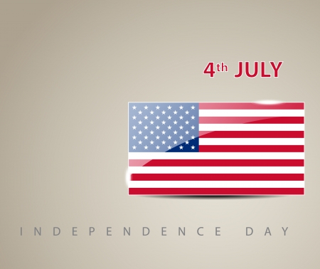 Independence day card with glossy American flagのイラスト素材