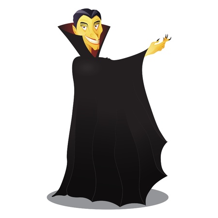 Cartoon illustration of Dracula isolated on white backgroundのイラスト素材