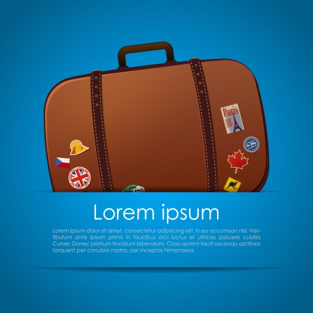 Simple summer card with suitcase in a pocketのイラスト素材