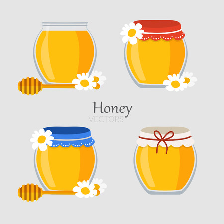 Collections of jars with honey in vector
のイラスト素材