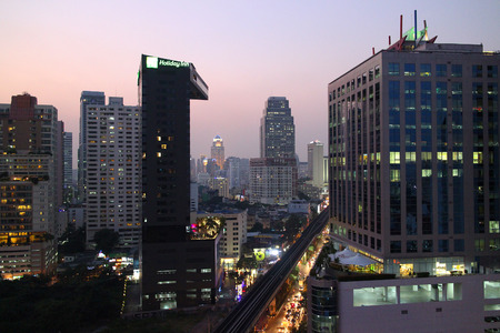 Evening sky on Bangkok twilight.のeditorial素材