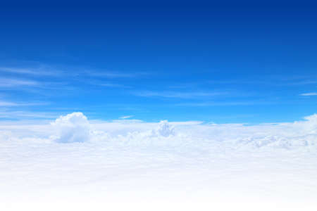 Blue sky with flat cloudの写真素材