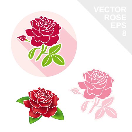 Red rose vector icon.のイラスト素材