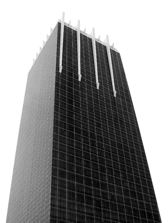 Square building in capital city Black and white scene isolatedの写真素材
