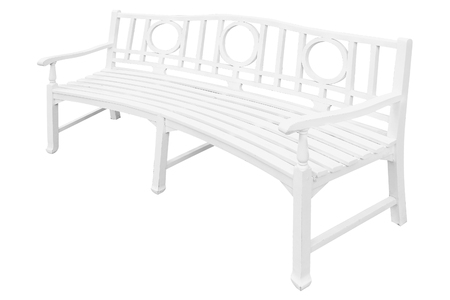 White bench isolatedの写真素材