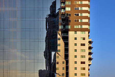 Modern building in blue skyの写真素材