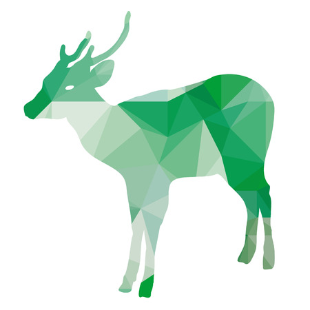 Low polygon green dearのイラスト素材