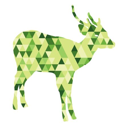 Low polygon green dearのイラスト素材