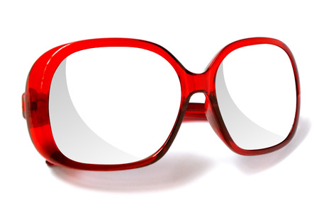 Red sunglasses isolatedの写真素材