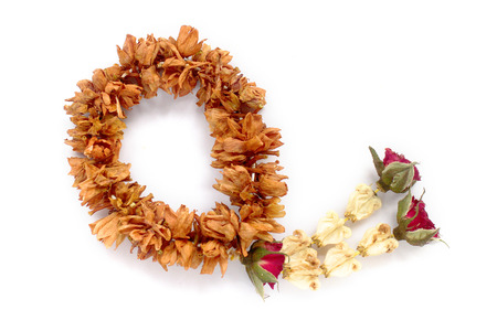 Brown dry garland with roseの写真素材