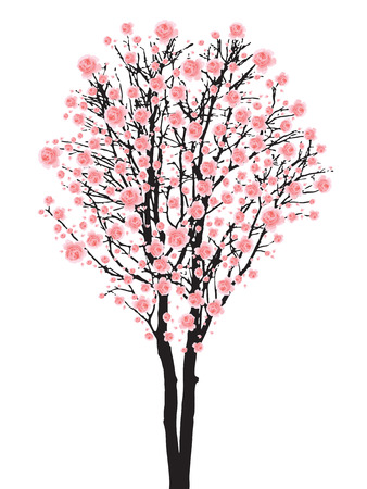 Full bloom sakura tree Cherry blossomのイラスト素材