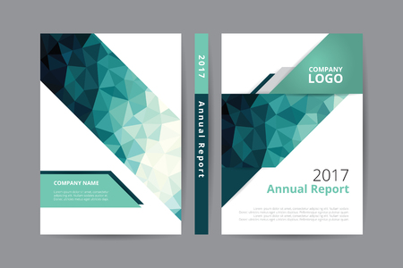 Annual report 2017 book design front and back cover template.のイラスト素材