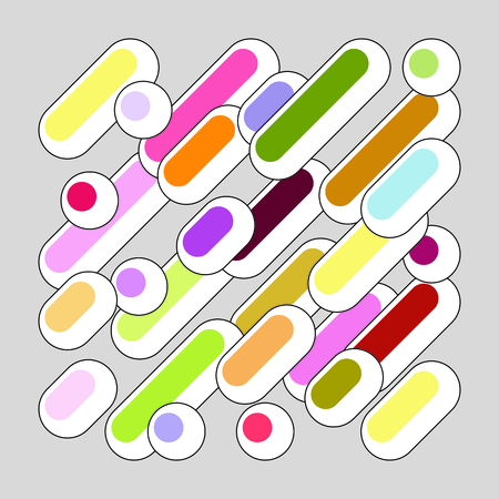 Colorful white line balloon isolated on gray background, abstract art dotted backdrop.のイラスト素材