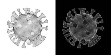 Medical picture of white covid-19 cell body isolatedの写真素材