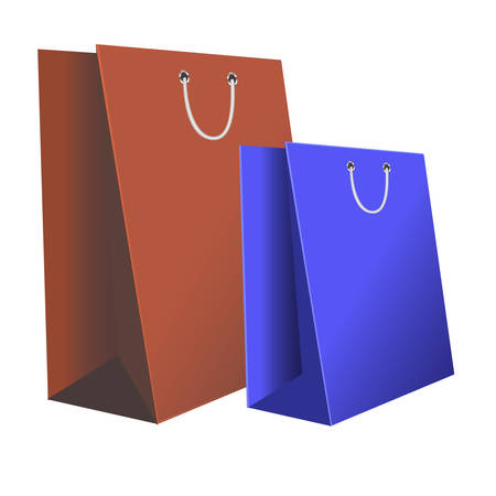 A Vector, Illustration paper bags for store purchasesのイラスト素材