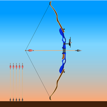 vector illustration sport bow and arrow, compound bowのイラスト素材