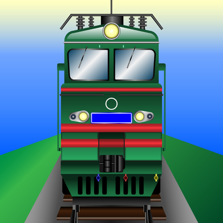 Vector  Illustration railway electric trainのイラスト素材
