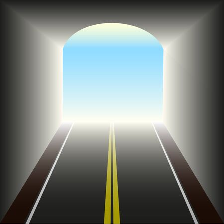 Vector, Illustration The exit from the tunnelのイラスト素材