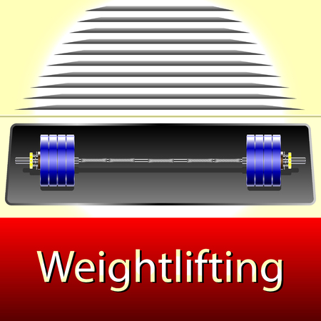 Weightlifting, Realistic illustration sport equipment, gym barbell. Vector Illustrationのイラスト素材