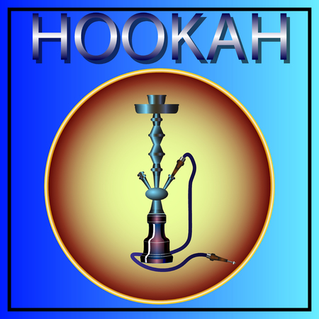 Hookah with pipe for smoking tobacco and shisha. Vector Illustrationのイラスト素材
