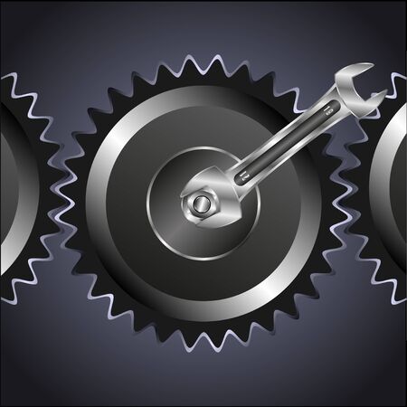 Gear mechanism image illustrationのイラスト素材