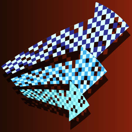 Arrows composed of colored squares Illustrationのイラスト素材