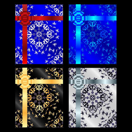Beautiful gift wrap with ribbon. Vector Illustrationのイラスト素材