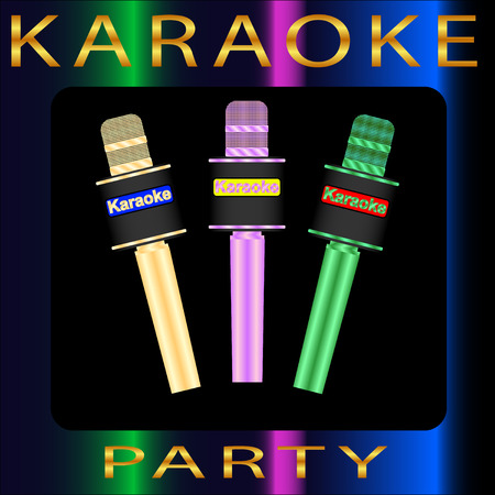Karaoke party with multicolored microphones.のイラスト素材