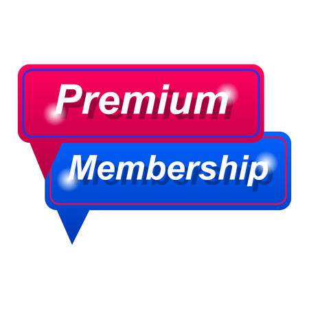 Premium Membership tag, on white background. vector Illustration.のイラスト素材
