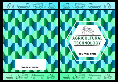 Agricultural technology, agro technology, farm,agricultural machinery, cover. Vector Illustrationのイラスト素材