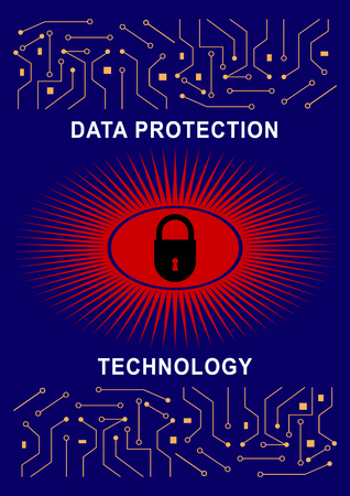 The concept of protection. System Protection technology. poster cover, screen. Vector illustrationのイラスト素材
