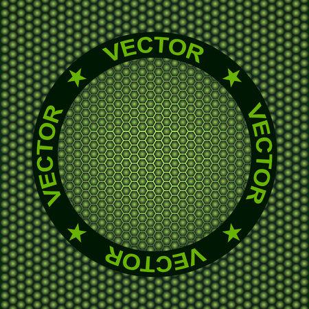 abstraction, texture of darkgreen hexagons, rubber surface. Vector, Illustrationのイラスト素材