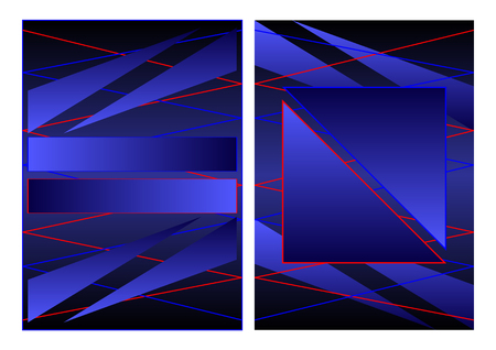 cover geometric abstraction, triangles gradient of dark blue. Vector Illustrationのイラスト素材