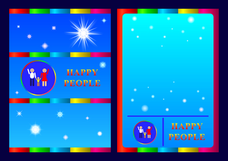 cover, postcard happy people, family. Vector Illustrationのイラスト素材
