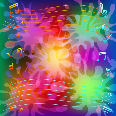 Muses notes, abstract multi-colored blots. Vector Illustrationのイラスト素材