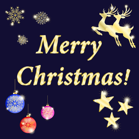 Christmas golden glitter design elements set. Isolated on the black background. Vector illustrationのイラスト素材