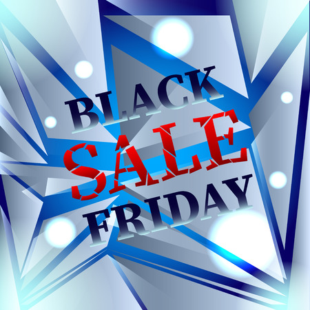 Black friday Sale. broken glass, triangle background. Vector Illustrationのイラスト素材