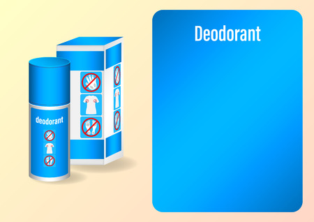 packing deodorant spray with symbols of protection from sweat. Vector Illustrationのイラスト素材