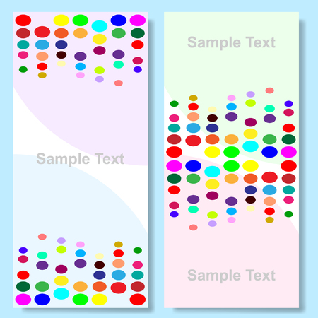 Colorful circles background. Set of abstract creative business cards design, vector illustrationのイラスト素材