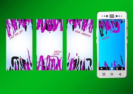 Commercial Stories Abstract Background template mobile format. Sale.  Vector Illustrationのイラスト素材