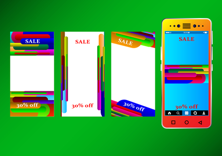 Commercial Stories Abstract Background template mobile format. Sale.  Vector Illustrationのイラスト素材