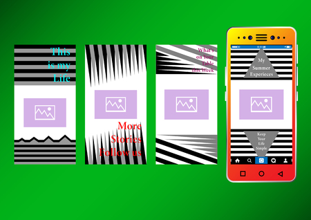 Commercial Stories Abstract Background template mobile format.   Vector Illustrationのイラスト素材