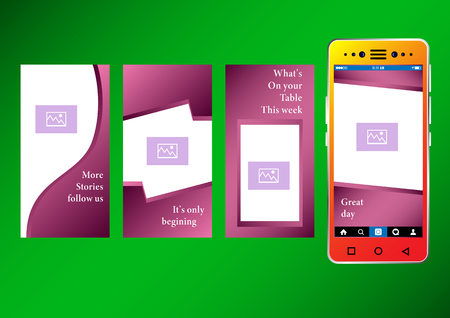 Commercial Stories Abstract Background template mobile format.   Vector Illustrationのイラスト素材