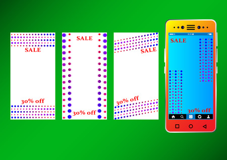 Commercial Stories Abstract Background template mobile format. Sale.  Vector Illustrationのイラスト素材