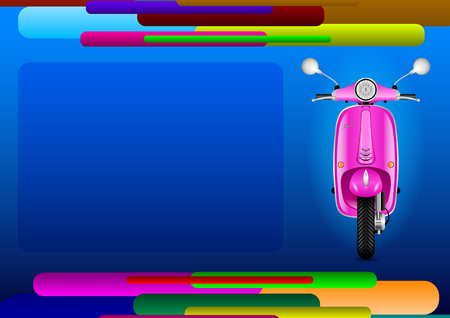Layout abstract page and pink electric scooter. Vector Illustrationのイラスト素材