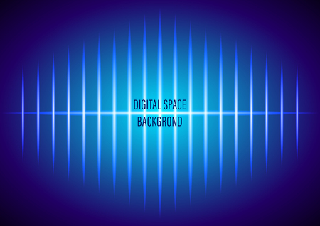 Digital space abstract background. Blue vertical rays. Vector Illustrationのイラスト素材